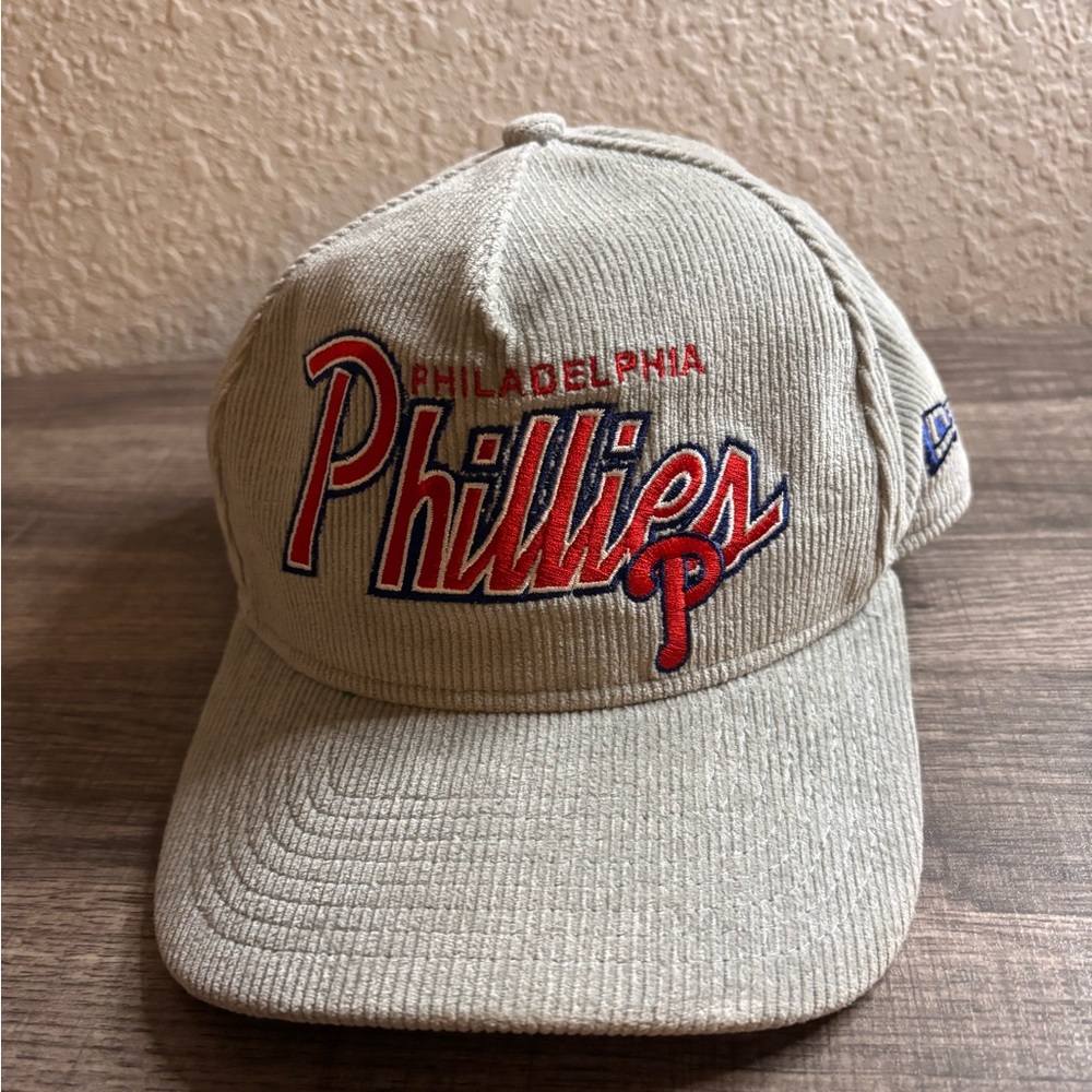 Phillies Corduroy Snapback Hat New Era Gray